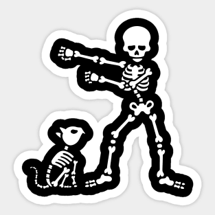 Floss like a boss Flossing skeleton cat dance Sticker